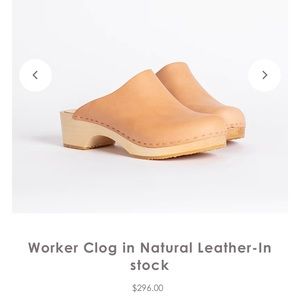 Bryr Worker Clog in Natural Leather E.U. 36 / U.S. 6